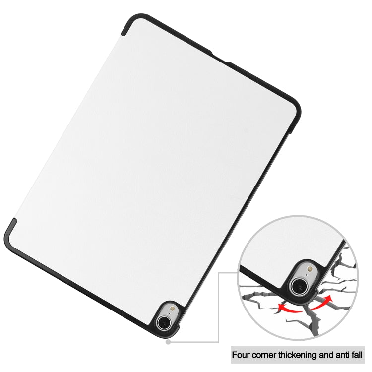 For iPad Air 11 2024 / 2022 / 2020 10.9 Custer Texture Horizontal Flip Leather Case with Three-folding Holder & Sleep / Wake-up Function(White) - iPad Air (2022) / (2020) 10.9 Cases by buy2fix | Online Shopping UK | buy2fix