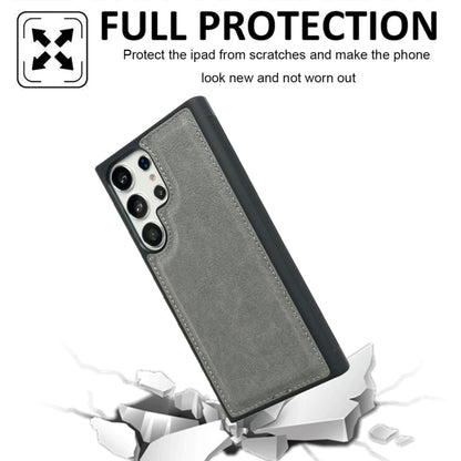 For Samsung Galaxy S25 Ultra 5G Cowhide Texture Back Cover Phone Case(Grey) - Galaxy S25 Ultra 5G Cases by buy2fix | Online Shopping UK | buy2fix