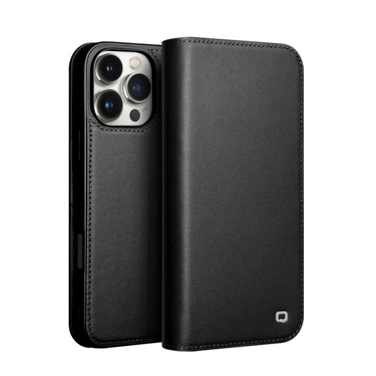 For iPhone 16 Pro Max QIALINO Classic Gen2 Genuine Leather Phone Case(Black) - iPhone 16 Pro Max Cases by QIALINO | Online Shopping UK | buy2fix