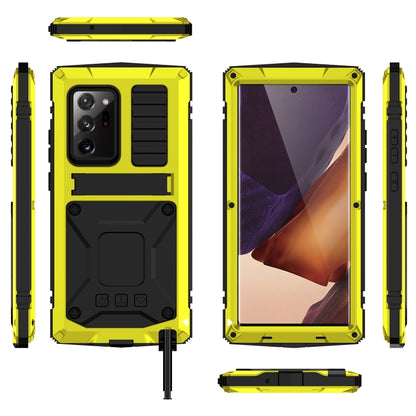 For Samsung Galaxy Note 20 R-JUST Shockproof Waterproof Dust-proof Metal + Silicone Protective Case with Holder(Yellow) - Galaxy Note20 Cases by R-JUST | Online Shopping UK | buy2fix