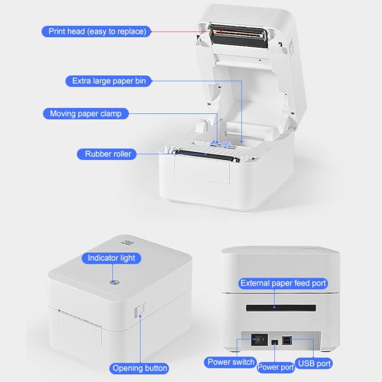 HPRT D35 Computer Version Express Electronic Waybill Printer, Plug:UK Plug(White) - Printer by buy2fix | Online Shopping UK | buy2fix