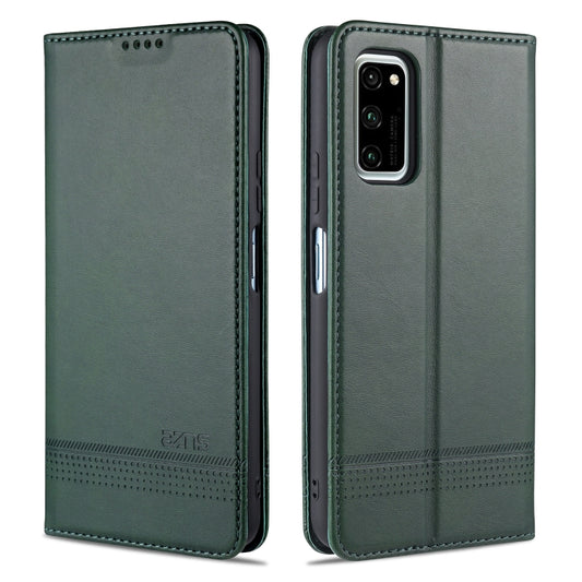 For Huawei Honor V30 AZNS Magnetic Calf Texture Horizontal Flip Leather Case with Card Slots & Holder & Wallet(Dark Green) - Honor Cases by AZNS | Online Shopping UK | buy2fix