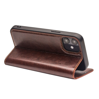 For iPhone 12 mini QIALINO Horizontal Flip Leather Case with Holder & Card Slots & Wallet (Brown) - iPhone 12 mini Cases by QIALINO | Online Shopping UK | buy2fix