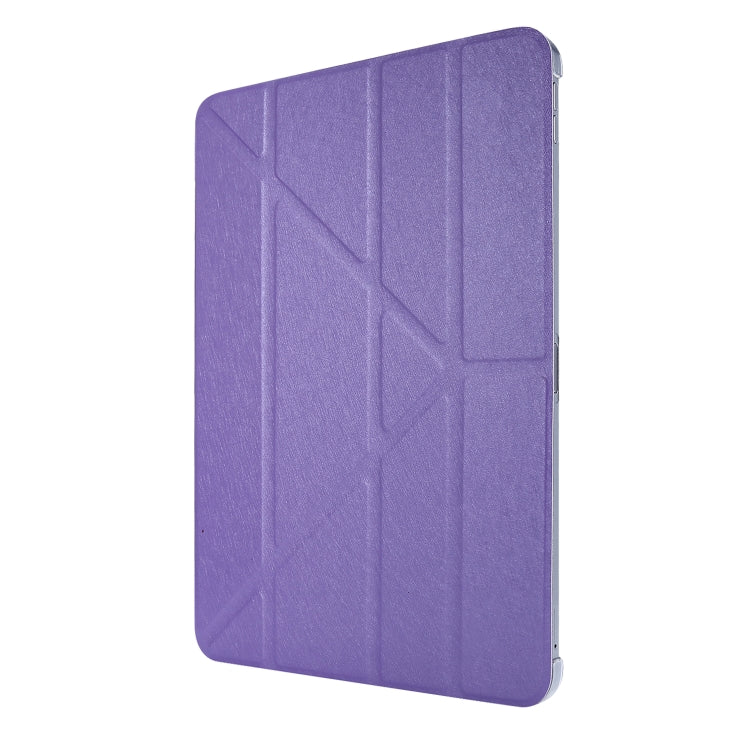 Silk Texture Horizontal Deformation Flip Leather Case with Three-folding Holder For iPad Air 11 2024 / Air 2022 / 2020 10.9(Purple) - iPad Air (2022) / (2020) 10.9 Cases by buy2fix | Online Shopping UK | buy2fix