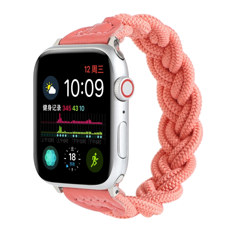 Elastic Woven Watch Band For Apple Watch Ultra 49mm&Watch Ultra 2 49mm / Series 9&8&7 45mm / SE 3&SE 2&6&SE&5&4 44mm / 3&2&1 42mm, Length:160mm(Watermelon Red) - Watch Bands by buy2fix | Online Shopping UK | buy2fix