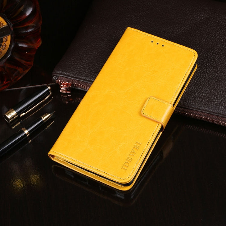 For Blackview BV6900 idewei Crazy Horse Texture Horizontal Flip Leather Case with Holder & Card Slots & Wallet(Yellow) - More Brand by idewei | Online Shopping UK | buy2fix