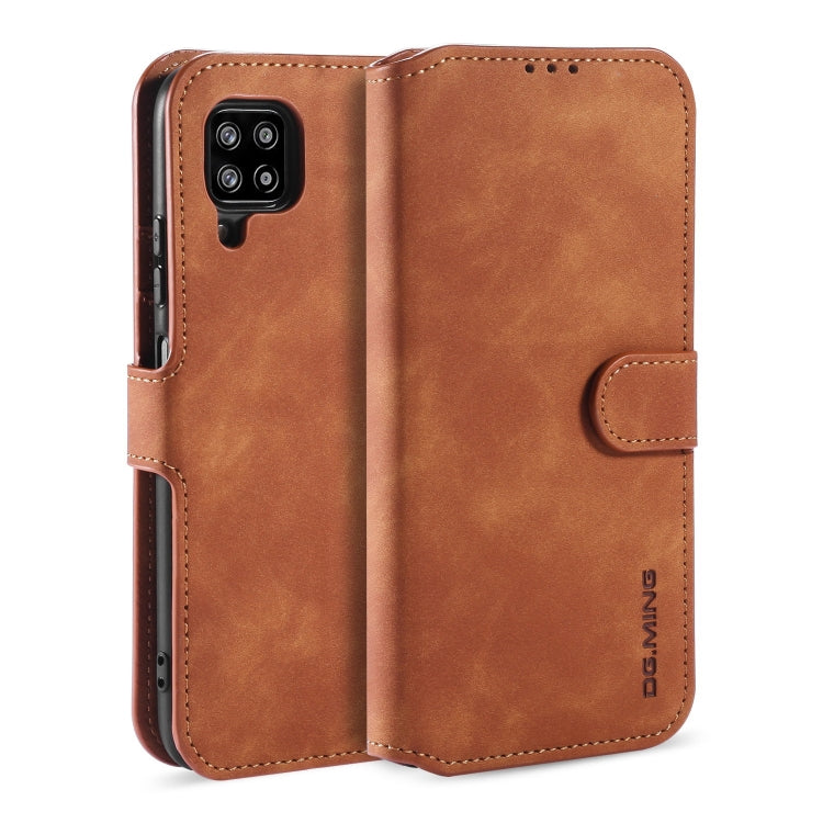 For Samsung Galaxy A42 5G DG.MING Retro Oil Side Horizontal Flip Protective Case(Brown) - Galaxy Phone Cases by DG.MING | Online Shopping UK | buy2fix