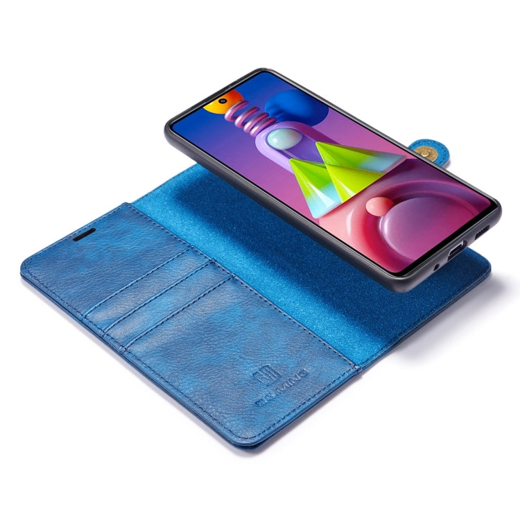 For Samsung Galaxy M51 DG.MING Crazy Horse Texture Flip Detachable Magnetic Leather Case with Holder & Card Slots & Wallet(Blue) - Galaxy Phone Cases by DG.MING | Online Shopping UK | buy2fix