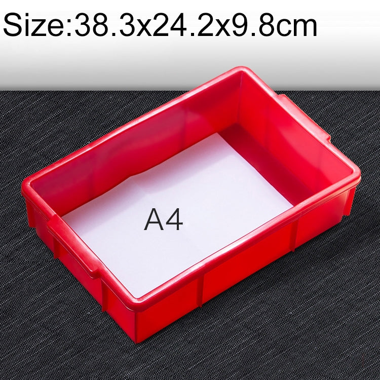 Thick Multi-function Material Box Brand New Flat Plastic Parts Box Tool Box, Size: 38.3cm x 24.2cm x 9.8cm(Red) - Storage Bags & Boxes by buy2fix | Online Shopping UK | buy2fix