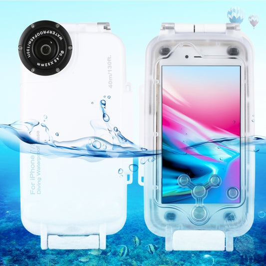 HAWEEL 40m/130ft Diving Case for iPhone 7 & 8, Photo Video Taking Underwater Housing Cover(White) - More iPhone Cases by HAWEEL | Online Shopping UK | buy2fix