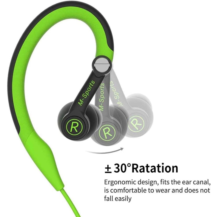Mucro Type-C Plug In-Ear Sport Earhook Wired Stereo Headphones for Jogging Gym (Green) - Type-C Earphone by Mucro | Online Shopping UK | buy2fix