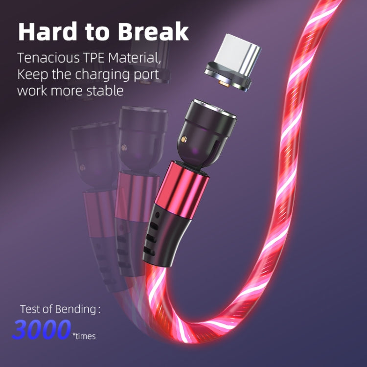 3 in 1 2.4A USB to 8 Pin + Micro USB + USB-C / Type-C 540 Degree Bendable Streamer Magnetic Data Cable, Cable Length: 1m (Red) - Charging Cable & Head by buy2fix | Online Shopping UK | buy2fix