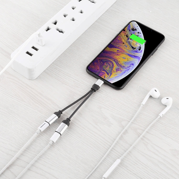 12cm 8 Pin Male to Dual 8 Pin Female Adapter Cable, For iPhone XR / iPhone XS MAX / iPhone X & XS / iPhone 8 & 8 Plus / iPhone 7 & 7 Plus / iPhone 6 & 6s & 6 Plus & 6s Plus / iPad, Support IOS 11.2(Silver) - Cable & Splitter by buy2fix | Online Shopping UK | buy2fix