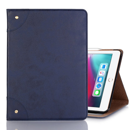 Retro Book Style Horizontal Flip PU Leather Case for iPad Air 13 2024 / iPad Pro 12.9 inch (2018), with Holder & Card Slots & Wallet (Navy Blue) - iPad Pro 12.9 (2018) Cases by buy2fix | Online Shopping UK | buy2fix