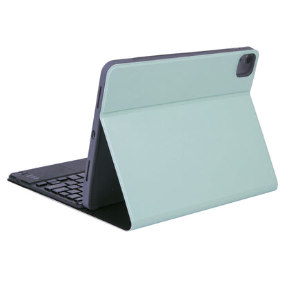 X-11BC Skin Plain Texture Detachable Bluetooth Keyboard Tablet Case for iPad Pro 11 inch 2020 / 2018, with Touchpad & Pen Slot (Green) - For iPad Pro by buy2fix | Online Shopping UK | buy2fix