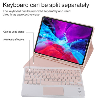 TG11BC Detachable Bluetooth Pink Keyboard Microfiber Leather Tablet Case for iPad Pro 11 inch (2020), with Touchpad & Pen Slot & Holder (Pink) - For iPad Pro by buy2fix | Online Shopping UK | buy2fix