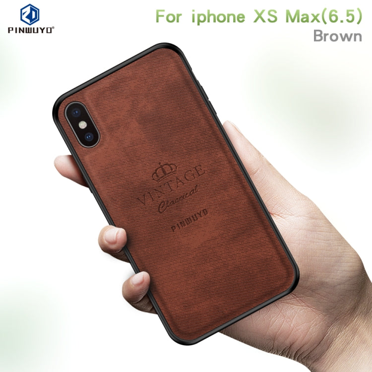 For iPhone XS Max PINWUYO Anti-wrestling Waterproof Full Coverage PC Case(Brown) - More iPhone Cases by PINWUYO | Online Shopping UK | buy2fix