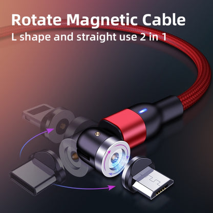 2m 2A Output 3 in 1 USB to 8 Pin + USB-C / Type-C + Micro USB Nylon Braided Rotate Magnetic Charging Cable (Purple) - Charging Cable & Head by buy2fix | Online Shopping UK | buy2fix