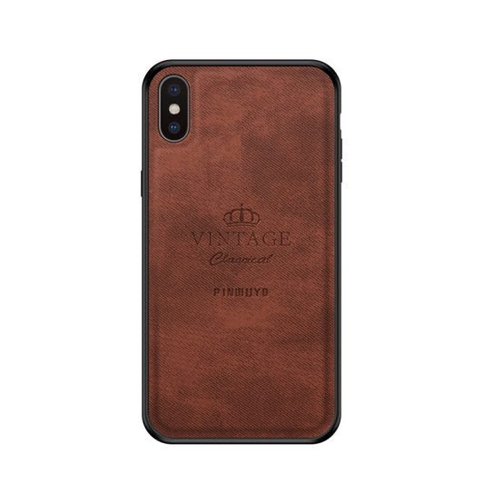 For iPhone X / XS PINWUYO Anti-wrestling Waterproof Full Coverage PC Case(Brown) - More iPhone Cases by PINWUYO | Online Shopping UK | buy2fix