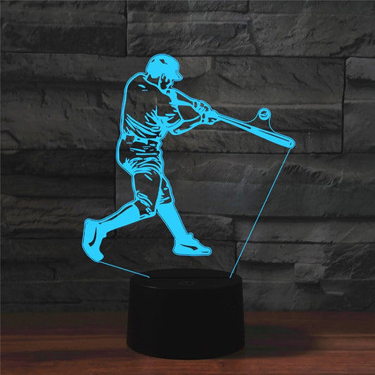 Playing Baseball Shape 3D Colorful LED Vision Light Table Lamp, 16 Colors Remote Control Version - Novelty Lighting by buy2fix | Online Shopping UK | buy2fix