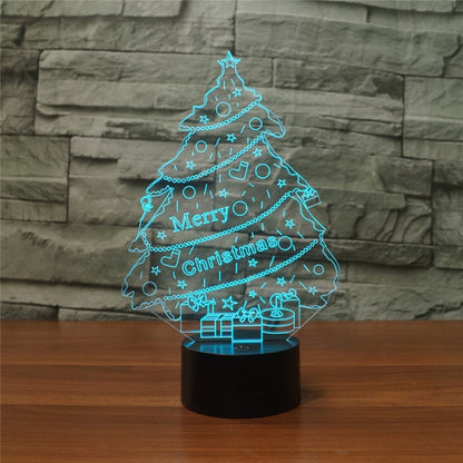 Christmas Tree Shape 3D Colorful LED Vision Light Table Lamp, Charging Touch Version - Novelty Lighting by buy2fix | Online Shopping UK | buy2fix