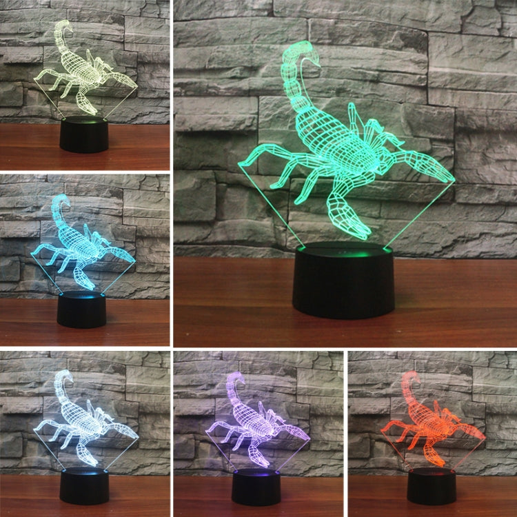 Scorpion Shape 3D Colorful LED Vision Light Table Lamp, Crack Remote Control Version - Novelty Lighting by buy2fix | Online Shopping UK | buy2fix