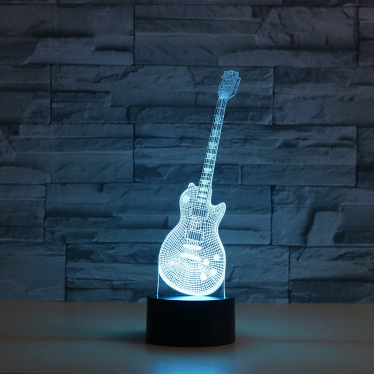 Guitar Shape 3D Colorful LED Vision Light Table Lamp, Crack Touch Version - Novelty Lighting by buy2fix | Online Shopping UK | buy2fix