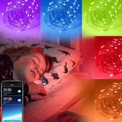 Christmas Decoration RGB Copper Wire String Light Bluetooth Mobile APP Control, Length: 2m 20 LEDs - Bare Board Light by buy2fix | Online Shopping UK | buy2fix