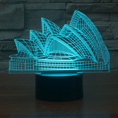 Sydney Opera House Style 3D Touch Switch Control LED Light , 7 Color Discoloration Creative Visual Stereo Lamp Desk Lamp Night Light - Novelty Lighting by buy2fix | Online Shopping UK | buy2fix