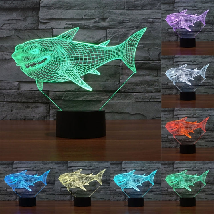 Side Face Shark Style 3D Touch Switch Control LED Light , 7 Color Discoloration Creative Visual Stereo Lamp Desk Lamp Night Light - Novelty Lighting by buy2fix | Online Shopping UK | buy2fix