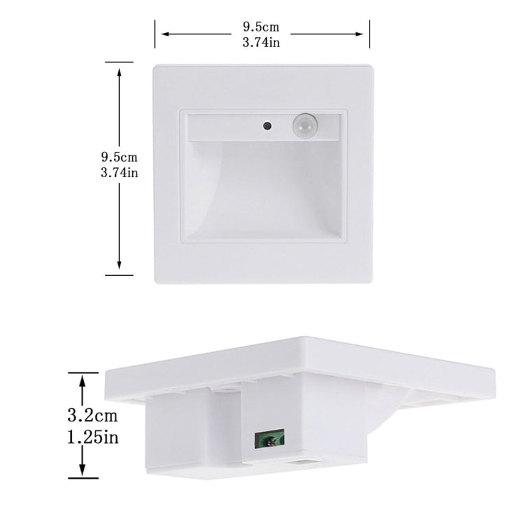 Square Wall Light Lamp for Stairs Step Corner, AC 85-265V (Silver) - Sensor LED Lights by buy2fix | Online Shopping UK | buy2fix