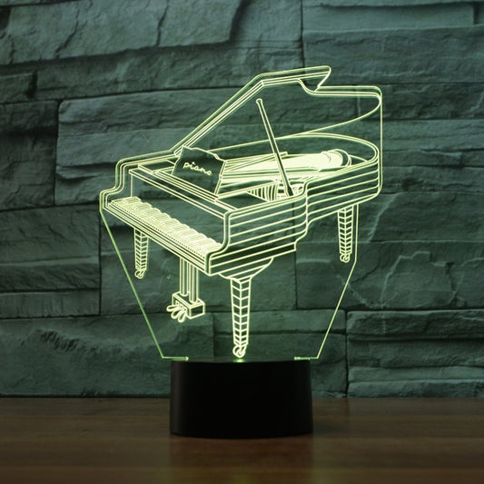 Piano Shape 3D Colorful LED Vision Light Table Lamp, USB Touch Version - Novelty Lighting by buy2fix | Online Shopping UK | buy2fix