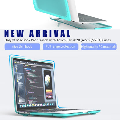 For MacBook Pro 13 inch 2022 & A2289 / A2251 / A2338 2020 PC + TPU Two Colors Laptop Protective Case(Mint Green) - MacBook Pro Cases by buy2fix | Online Shopping UK | buy2fix