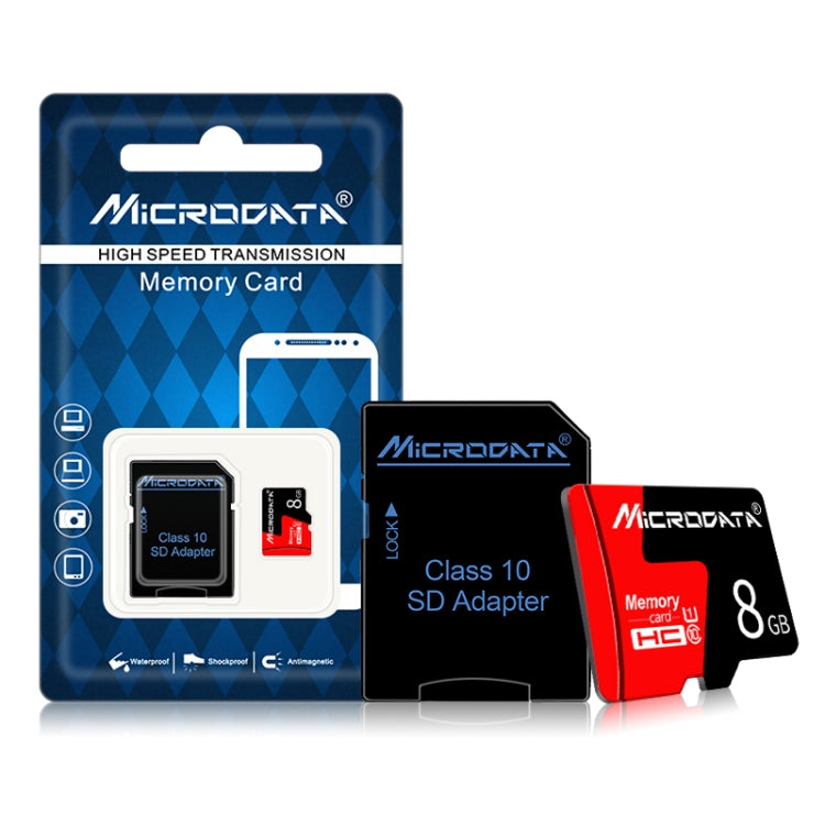 MICRODATA 8GB U1 Red and Black TF(Micro SD) Memory Card - Micro SD Card by MiCRODATA | Online Shopping UK | buy2fix