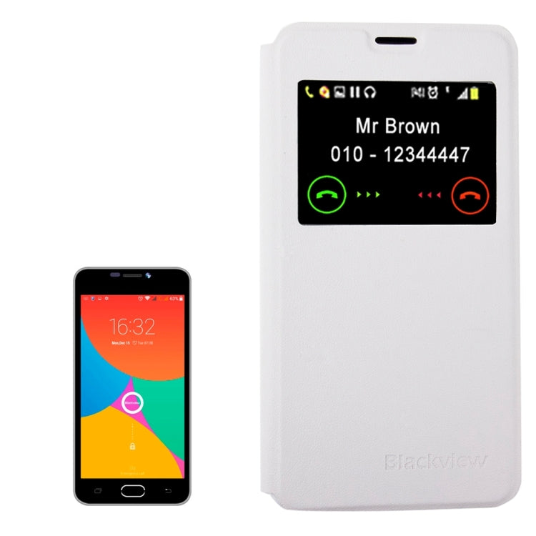 For Blackview BV2000S (S-MPH-7151) Horizontal Flip Leather Case with Call Display ID(White) - More Brand by Blackview | Online Shopping UK | buy2fix