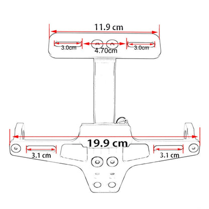 LPF013 Motorcycle Modification Accessories Universal Aircraft Shape Aluminum Alloy License Plate Bracket with LED Lights (Red) - Others by buy2fix | Online Shopping UK | buy2fix