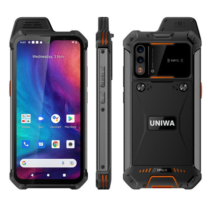 UNIWA W888 Standard Rugged Phone, 4GB+64GB, IP68 Waterproof Dustproof Shockproof, 5000mAh Battery, 6.3 inch Android 11 MTK6765 Helio P35 Octa Core up to 2.35GHz, Network: 4G, NFC, OTG(Black+Orange) - UNIWA by UNIWA | Online Shopping UK | buy2fix