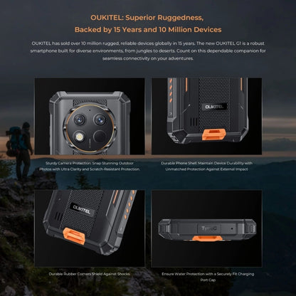 Oukitel G1 Rugged Phone, 6GB+256GB, Fingerprint Identification, 6.52 inch Android 14 T606 Octa Core, NFC, OTG, Network: 4G (Orange) - Other by OUKITEL | Online Shopping UK | buy2fix