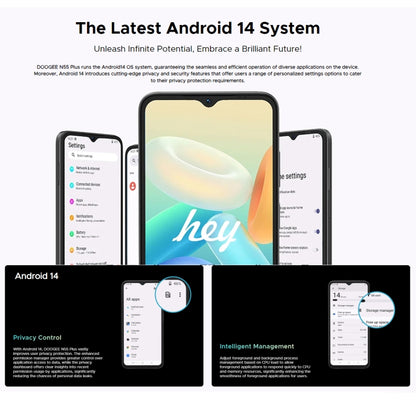 DOOGEE N55 Plus, 8GB+128GB, 6.56 inch Android 14 Spreadtrum T606 Octa Core, Network: 4G, OTG (Black) - DOOGEE by DOOGEE | Online Shopping UK | buy2fix