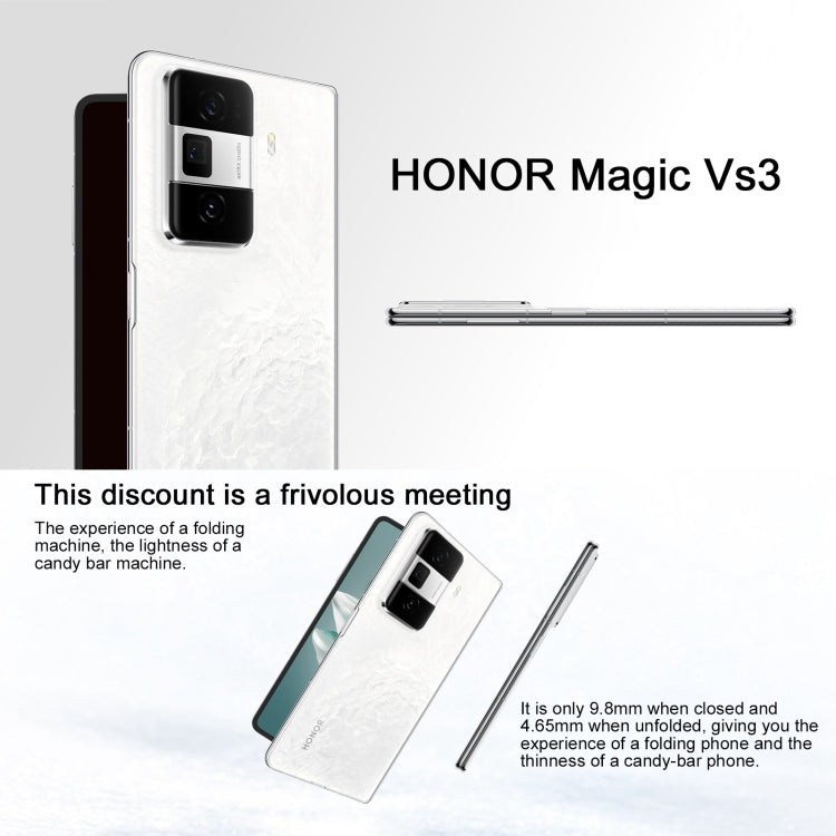 Honor Magic Vs3, 12GB+512GB, Side Fingerprint Identification 7.92 inch + 6.43 inch MagicOS 8.0.1 Snapdragon 8 Gen 2 Octa Core, Network: 5G, OTG, NFC (White) - Honor by Huawei | Online Shopping UK | buy2fix