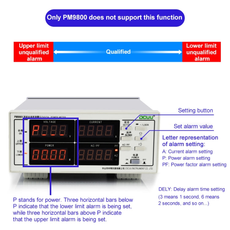 DCUU PM9800 Intelligent Electrical Parameters Measuring Instrument, Basic Edition (US Plug) - Current & Voltage Tester by buy2fix | Online Shopping UK | buy2fix