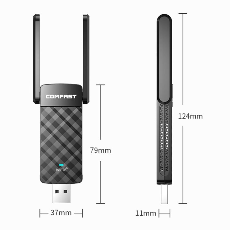 COMFAST CF-952AX V2 1800Mbps Dual Band Wireless Network Card WiFi6 USB Adapter - USB Network Adapter by COMFAST | Online Shopping UK | buy2fix