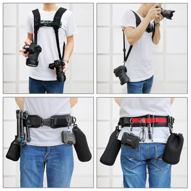 PULUZ 2 in 1 Multi-functional Bundle Waistband Strap + Double Shoulders Strap Kits with Hook for SLR / DSLR Cameras - Camera Strap by PULUZ | Online Shopping UK | buy2fix