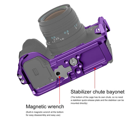 For Sony A7R5 / A7M4 PULUZ Metal Camera Cage Stabilizer Rig with Handle (Purple) - Camera Cage by PULUZ | Online Shopping UK | buy2fix