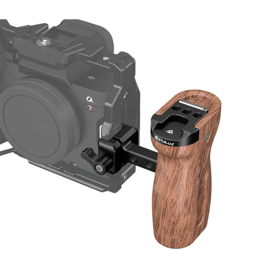 PULUZ Universal Slide Quick Release Side Wooden Handle with Cold Shoe Mount for Camera Cage Stabilizer - Camera Stabilizer by PULUZ | Online Shopping UK | buy2fix