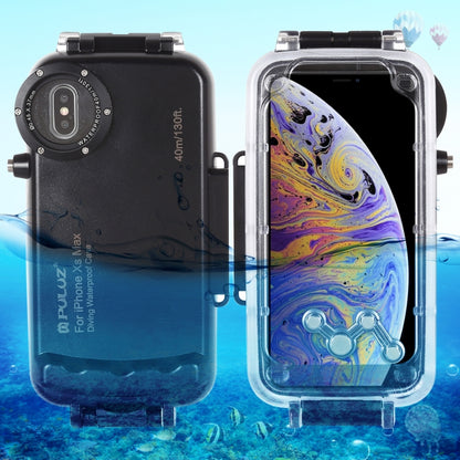 For iPhone XS Max PULUZ 40m/130ft Waterproof Diving Case, Photo Video Taking Underwater Housing Cover(Black) - More iPhone Cases by PULUZ | Online Shopping UK | buy2fix