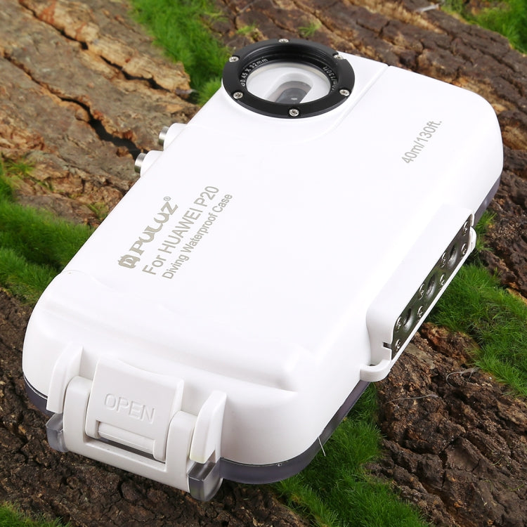 PULUZ PULUZ 40m/130ft Waterproof Diving Case for Huawei P20, Photo Video Taking Underwater Housing Cover(White) - Huawei Cases by PULUZ | Online Shopping UK | buy2fix