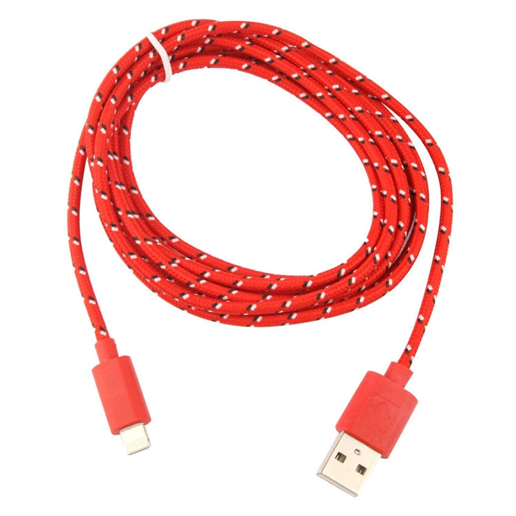 2m Nylon Netting USB Data Transfer Charging Cable For iPhone, iPad(Red) - Normal Style Cable by buy2fix | Online Shopping UK | buy2fix