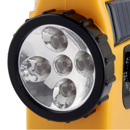 Solar Power Dynamo Hand Cranked Lantern Rescue Light , Multi-function Outdoor Emergency 5 LED Flashlight with AM / FM Radio - Solar Lights by buy2fix | Online Shopping UK | buy2fix