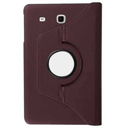 Litchi Texture Horizontal Flip Solid Color Leather Case with 360 Degrees Rotation Holder for Galaxy Tab E 9.6 / T560 / T561(Coffee) - Other Galaxy Tab PC by buy2fix | Online Shopping UK | buy2fix